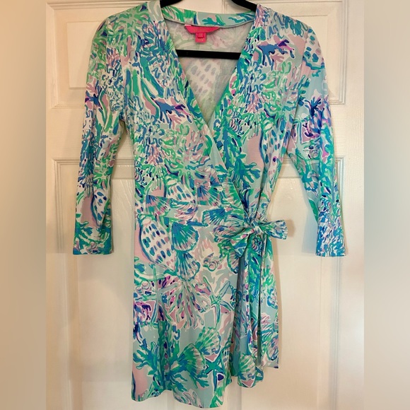Lilly Pulitzer Karlie Wrap Romper Amethyst Craysea - Picture 1 of 1